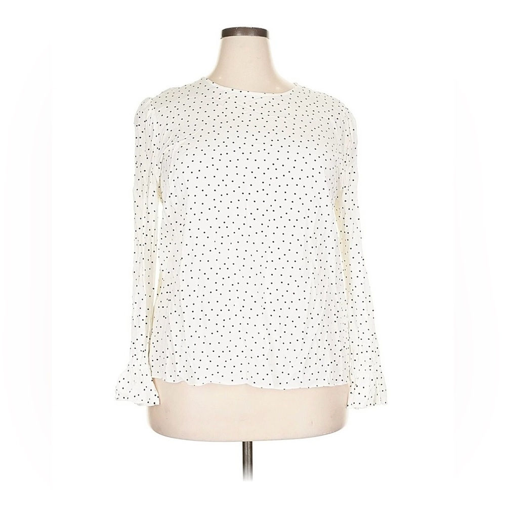 Boden White Long Sleeve Polka Dot Blouse Size 20/22